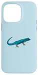 Coque pour iPhone 14 Pro Max Dessin - Gecko bleu électrique