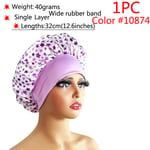 (-1kpl väri10874)Uudet tyylit Satin Bonnet Silk Night Sleeping Cap Naisten Kiharat Hiukset Multi Style Printing