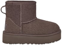 UGG Mini Plateforme Classique Botte Tendance, Nuage de Tonnerre, 32.5 EU