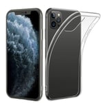 TPU Transparent Skal 1.5mm Ultra Tunn Slank Anti-Guling Skyddande Telefonfodral Tillbehör för Iphone 11 Pro Max 6.5 Tum