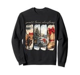 Vintage Western Small Town Christmas Cowgirl Highland Cow Sweatshirt