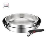 TEFAL INGENIO Preference Poeles 24/28 cm + poignée, Induction, Revetement ant...