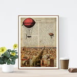 Nacnic Print City of Barcelona. Vintage style. Illustration, photography and collage with the history of Barcelona. Poster size A4 printed on paper