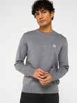 BOSS Kanovano Crew Knitted Jumper - Grey, Grey, Size M, Men