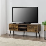 [en.casa] - Meuble tv Eskilstuna 120 x 30 x 47 cm Bois Foncé Noir