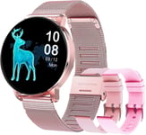 Montre Connect??E Femme, Smartwatch Compatible Samsung Huawei Xiaomi Android Ios Podometre Montre Sport Cardiofrequencemetre Etanche Ip67 Gps Partag?? Sport Notification De Message (Rose)