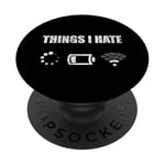 Things I Hate Funny Gamer Programmeur Vintage Coder Nerd PopSockets PopGrip Adhésif