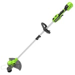 Greenworks 24V Coupe Bordure Sans Fil avec Roue pour Moyens Jardins, Largeur Coupe 33 cm, Fil en Nylon 2 mm à Alimentation Automatique, SANS Batterie ni Chargeur, Garantie 3 Ans GD24LT33