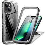 Cozycase Coque Ultra Antichoc IP68 Etanche pour iPhone 13 Transparente Militaire 360 Intégrale Anti Choc Chute Poussière Eau Protection Ecran Incassable Rigide Étui Double Chantier 13 Waterproof Case