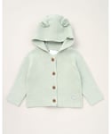 Rock A Bye Baby Boys Hooded Bear Cotton Knit Cardigan - Green - Size 3-6M