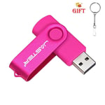 JASTER-Clé USB 2.0 rotative en plastique,clé gratuite JOColorful,clé USB,64 Go,32 Go,16 Go,128 Go,cadeau créatif - Type Pink-32 GO