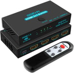 Multiprise Hdmi Pour Tv,Prise Hdmi Multiple Automatique,Switch Hdmi 4K@30Hz,Switch Hdmi 3 Entrées 1 Sortie,Commutateur Hdmi Avec Télécommande,Pour Ps5,Ps4,Lecteur,Dvd,Projecteur