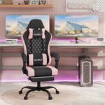 WOLTU Chaise Gaming Massante, Fauteuil Gamer, avec Coussin à Ressorts, Soutien Lombaire Massant, Chaise Ergonomique, Appui-tête, Repose-Pieds, Charge 150kg, Tissu Maille Noir+Rose,GS15swr