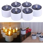 Langray - Bougie led Solaire, 6Pcs Bougie Chauffe-Plat Flamme Vacillante en Cire Véritable Type Pilier Éclairage Blanc Chaud Effet Ultra Réaliste