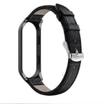 Texturerat Xiaomi Mi Band 4/3 klockarmband i krokodolläder - Svart