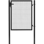 Portillon pour cloture grillagée Garden+ noir l. 105 x H.125 cm