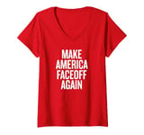 Womens Make America Faceoff Again V-Neck T-Shirt