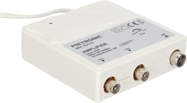 Amplificateur intérieur avec réglage du gain FM-UHF, gain réglable jusqu'à 30 dB, protection 4G, prises TV, diamètre 9,52 mm, couleur : blanc