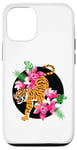 Coque pour iPhone 15 Pro « Tigre et fleurs du monde naturel »