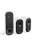 Arlo Essential FHD Front and Back Door Security kit - 2x XL Battery Outdoor Cameras and Video Doorbell Wireless, 24-Month XL Battery, Colour Night Vision, Spotlight, Audio, Arlo Secure Free Trial