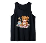 Cartoon teddy bear with honey and tea Tank Top