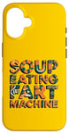 Coque pour iPhone 16 Machine à pet à soupe avec citation amusante