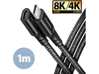 Axagon Bucm32-Cf10ab Förlängningskabel, Usb-C Till Usb-C 3.2 Gen 2, 1 M, 20 Gbps - Aluminium (Bucm32-Cf10ab)