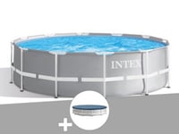 Kit piscine tubulaire Intex Prism Frame ronde 3,66 x 0,99 m + Bâche de protection