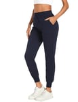 Aseniza Pantalon de Jogging Femmes,Pantalons de Sport Femme en 100% Coton Pantalon de Jogging Running Fitness Training,C-Bleu,L