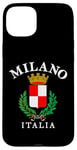 Coque pour iPhone 15 Plus Drapeau Milan Vintage Italie Souvenir Italie Milano Empire romain