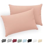 Twinzen® Taie Oreiller 40x60 (Lot de 2) - 100% Coton Jersey 150 GSM - Rose - Taie d'oreiller 40x60 - Housse de Coussin avec Fermeture Éclair - Certifié Oeko-Tex