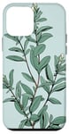 iPhone 12 mini Leaves Botanical Plant Line Art Sage Green Wildflower Floral Case