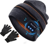 Bonnet Bluetooth, Unisexe sans Fil V5.0 Knit Cap Casque Bonnet Bonnet, Lavable Chapeau Casque Bluetooth avec Micro Haut-parleurs stéréo intégrés Cadeau pour Homme Femme