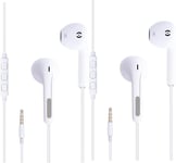 In-Ear Wired Earphones Stereo Ear buds Headphone with Remote & Microphone 2 pack