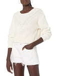 The Drop Selena Pull court avec grosses mailles sur le devant pour Femme, Blanc Whisper, 3XL Grande