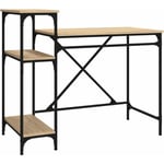 Vidaxl - Bureau avec étagères chêne 105x50x90cm bois d'ingénierie et fer Chêne sonoma