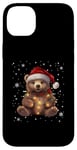 Coque pour iPhone 14 Plus Ours de Noël Lumières de Noël Père Noël Ours en peluche Noël