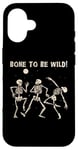 Coque pour iPhone 16 Bone To Be Wild Costume de squelette amusant pour fête d'Halloween