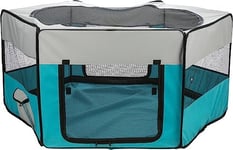 Enclos avec Filet/Base, Lapins Nains, en Polyester, 150 × 65 cm, Turquoise/Gri