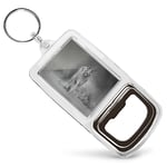 Bottle Opener Keyring BW - Caracal African Lynx Cat  #38978