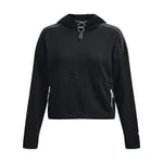 Under Armour Womenss UA Journey Fleece Hoody in Black Cotton - Size UK 16-18 (Womens)