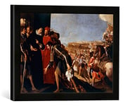 'Encadré Image de Anastasio fontebuoni "Catherine de Medici 1569 accueille les Toscane gesandten troilo Orsini, l'art de Militaire aide pour Charles IX de France, dans le cadre de haute qualité Photos fait main pression, 40 x 30 cm, noir mat