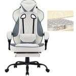 WOLTU Chaise Gaming Tissu Respirant pour l'été Ergonomique Fauteuil Gaming, Livestream Siege Gaming Gamer avec Pivotant Chaise Bureau Grand Dos & Grand Siège pour Personne Lourde, Bleu+Blanc, GS03bws