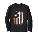 4th Of July Vintage American Flag Skeet Shooting Long Sleeve T-Shirt