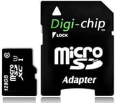 Digi Chip Carte mémoire 128 Go micro-SD UHS-1 haute vitesse pour Go Pro Hero 4, Hero 5 et caméras d¿action Hero Session