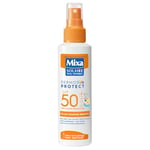 Mixa Solaire Peau Sensible - Spray Solaire Très Haute Protection SPF50+ UVA, UVA longs, UVB - Peaux Fragiles Enfants - Résistant à l'Eau - Anti-sable - Hypoallergénique, Sans Parfum - 150ml