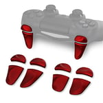 PlayVital 2 Pair Shoulder Buttons Extension Triggers for ps4 All Model Controller, Game Improvement Adjusters for ps4 Controller, Bumper Trigger Extenders for ps4 Slim Pro Controller - Scarlet Red