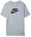 Nike B NSW Tee Futura Icon TD T-Shirt à Manches Courtes Homme, Gris Foncé Chiné/(Noir) , XL