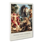 Attack By Peter Paul Rubens Exhibition Museum Painting Canvas Wall Art Print Ready to Hang, Framed Picture for Living Room Bedroom Home Office Décor, 24x16 Inch (60x40 cm)