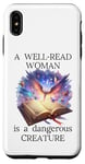 Coque pour iPhone XS Max A Well Read Woman is a Dangerous Creature Womens Floral Book